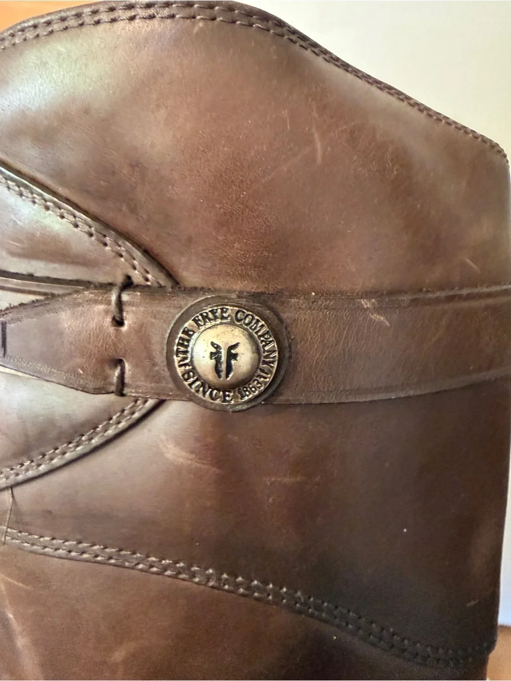 Frye Molly Button Riding BootDark Brown Leather